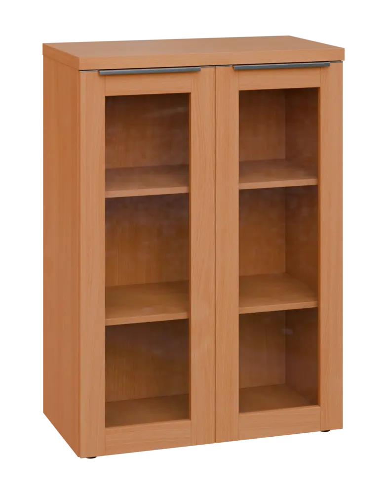 SIN 3 - 8S kancelářská skříň, 2-dveřová/prosklená, 1120x800x400, buk royal